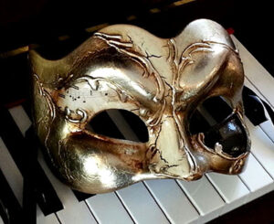 Music Theme Zane Silver Men's Masquerade Mask for Large Man