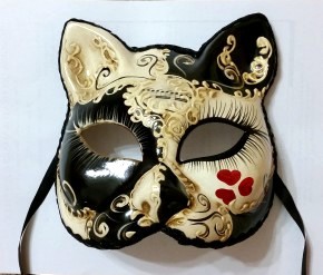 Venetian Cat Mask, Wall Mask or Wearable