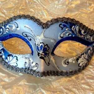 Bianca Italian Masquerade Mask in Sapphire Blue