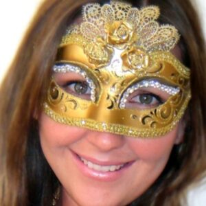 Fancy Dress Gold Marie Antoinette Mask