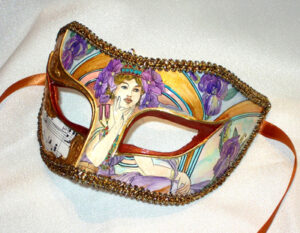 Parisienne Iris Hand Painted Ladies Mask for Masquerade