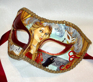 Parisienne Opera Diva Hand Painted Venetian Masquerade Mask