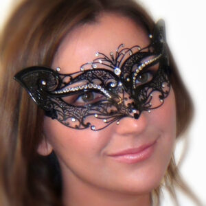 Petite Cat Costume Mask with Clear Swarovski Crystals