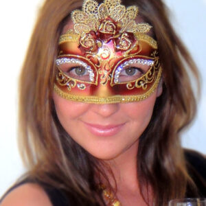 Masquerade Mask Maroon Marie Antoinette