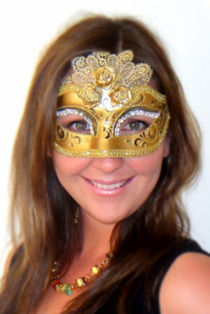 Fancy Dress Mask Marie Antoinette Gold