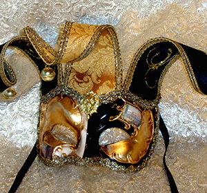 Venetian Zane Joker Court Jester Mask Made in Italy