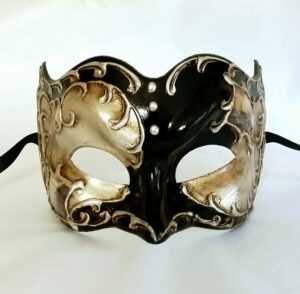 Large Mens Mask Venetian Zane Silver