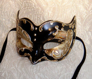 Venetian Black Mens Large Mask