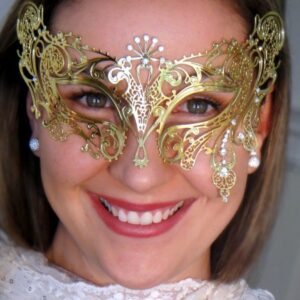 Discount Gold Filigree Lace Mask