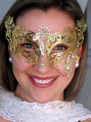 Discount Gold Filigree Lace Mask