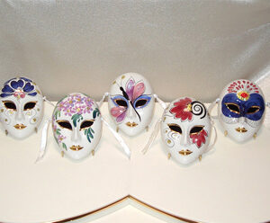 Alana Medium Ceramic Mask Set hand painted in Venice