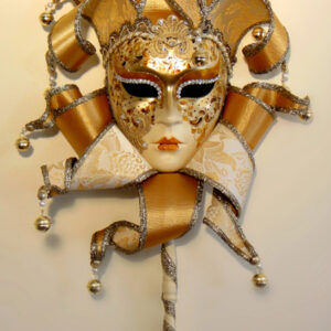Diana Elizabethan on stick Gold Decorator Mask