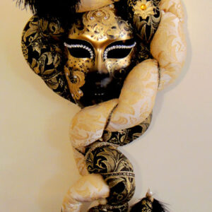 Diana Serene Black Gold Venetian Wall Mask