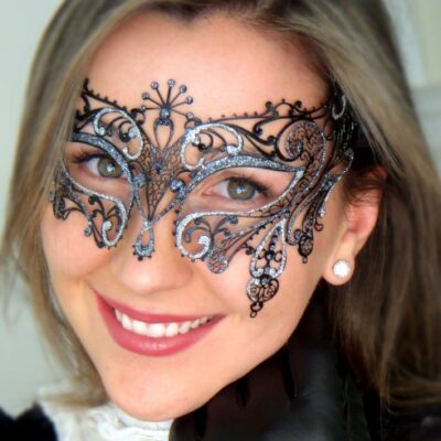 Gatsby Mask in Silver
