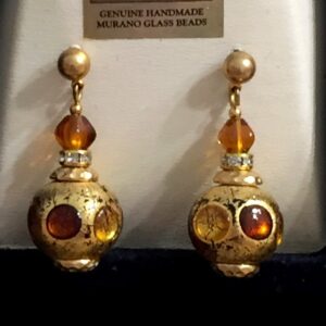 Amber Murano Morocan Lantern Earrings