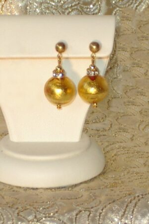 Murano Glass Earrings Classic Gold