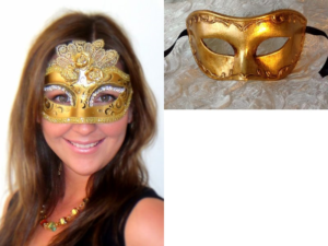Couples Masquerade Masks in Gold