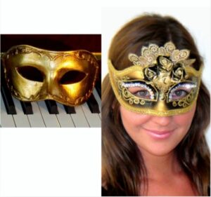 Gold Couples Masquerade Masks