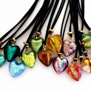 Murano Glass Heart Necklaces