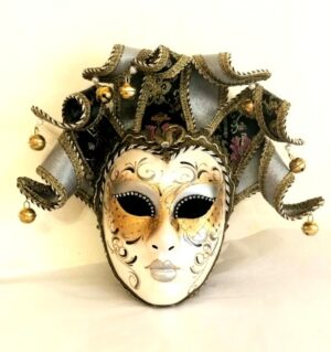 Pierrina Silver Jester Wall Mask