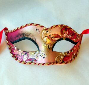 Lily Red Masquerade Mask