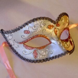 Pink Silver Mask Venetian Mask Nikita