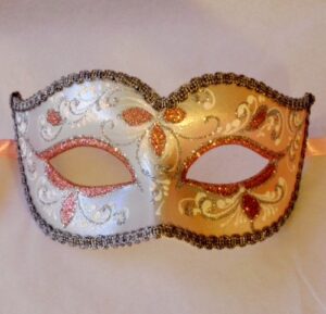 Anika Pink Silver Masquerade Mask
