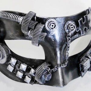 Vintage Steampunk Masquerade Mask Silver Industrial