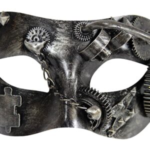 Vintage Cosplay Steampunk Mask Silver