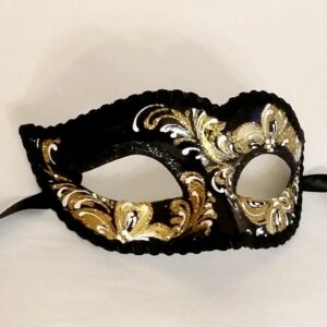 Lily Gold Black Venetian Mask