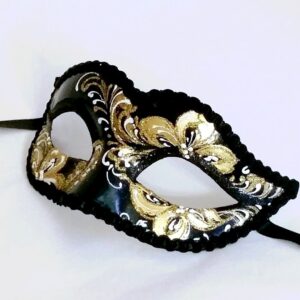 Lily Gold Black Venetian Mask
