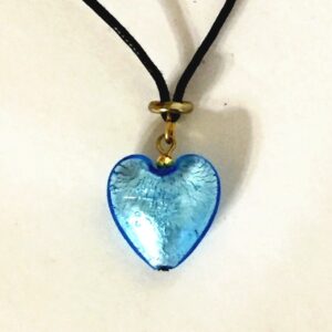 Murano Glass Heart Blue