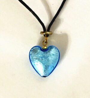 Murano Glass Heart Blue