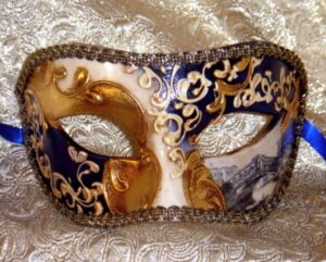 Navy Blue Masquerade Mask
