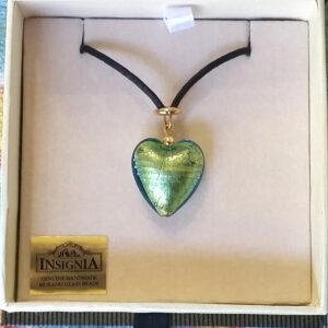 Green Murano Heart Necklace