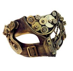 Steampunk Mask Zipper Gold